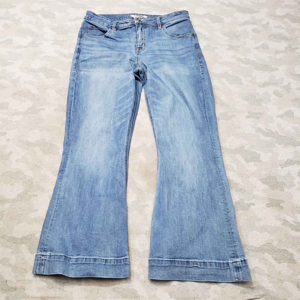 Rock & Roll Denim Jeans Womens 33x30 Blue Mid Rise Flare Denim Medium Wash